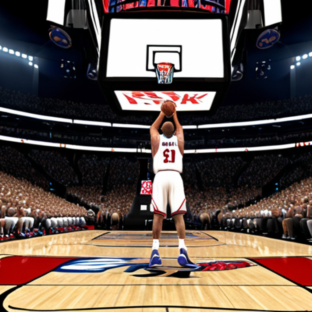 **

"A dynamic action shot from NBA 2K, showcasing a powerful center overpowering a smaller point guard. Focus on the enhanced player size and weight differences impacting movement. Realistic stadium backdrop with cheering fans."

**