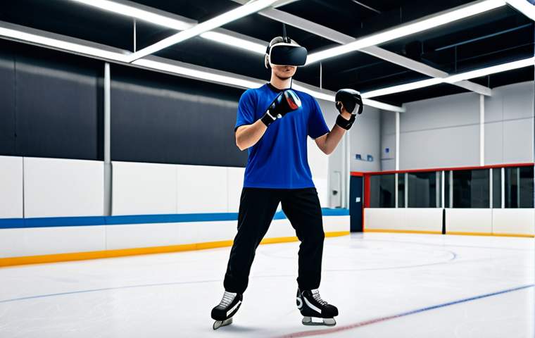 스포츠게임과 스포츠 문화의 융합 - VR Training**
"A young, focused athlete wearing a VR headset, fully immersed in a virtual training ...