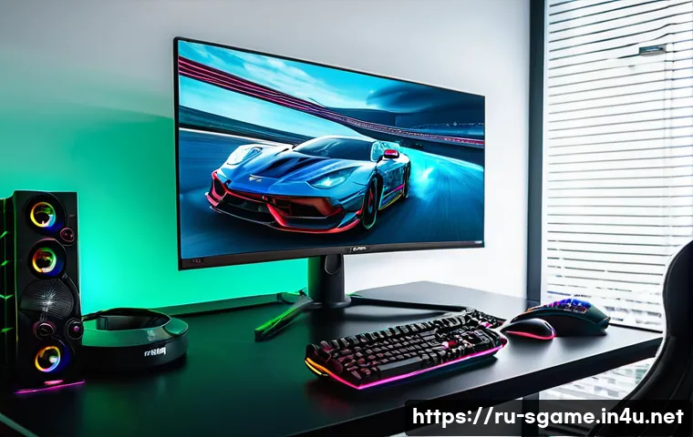 스포츠게임용 모니터 추천 - A modern esports gaming setup featuring a 27-inch IPS gaming monitor with 144Hz refresh rate and 1ms...